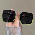 Retro half-frame green sunglasses