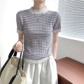 Striped knitted slim fit top