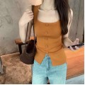 Knitted waist slit vest