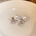 Chanel style double-sided pearl earrings