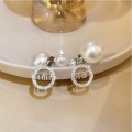 Chanel style double-sided pearl earrings