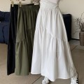 High waist pleated A-line skirt