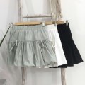 High waist bow pleated skirt