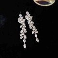 Diamond leaf earrings