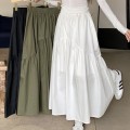 High waist pleated A-line skirt