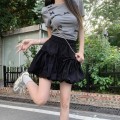 High waist bow pleated skirt