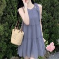 A-line dress with bowknot