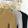 Knitted round neck slim fit top