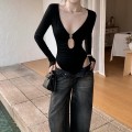 Hollow slim waist jumpsuit