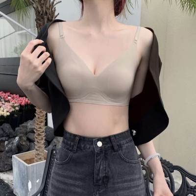 Grey invisible buttoned bra