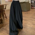 Textured pleated high waist trousers