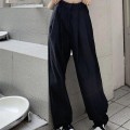 Loose high waist straight trousers