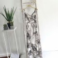 Ink painting slim fit long skirt