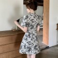 Chinese style with ink-dyed buttons cheongsam 