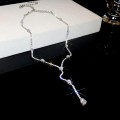 V-neck tassel y-shaped rhinestone necklace