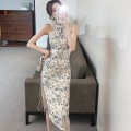 Improved version of beaded lace cheongsam