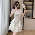 Bow-knot mesh cheongsam