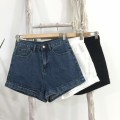 Black high waist denim shorts