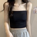 冰丝抹胸褶皱背心