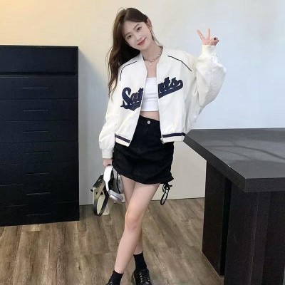 美式复古棒球宽松外套