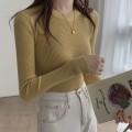 针织圆领修身上衣