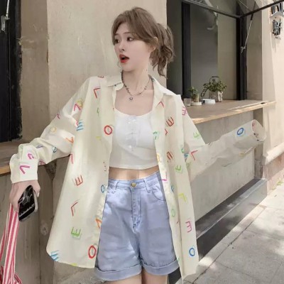 Oversize graffiti print shirt