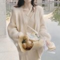 Loose shiny silk knitted jacket