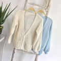 Loose shiny silk knitted jacket