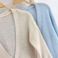 Loose shiny silk knitted jacket