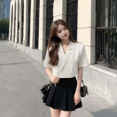 Lapel short suit jacket