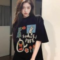 Cartoon print loose T-shirt