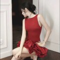 High quality backless puffy dress