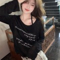 字母薄款宽松上衣