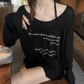 字母薄款宽松上衣