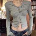 Twisted hollow waist top
