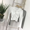 Twisted hollow waist top