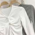 Twisted hollow waist top