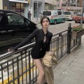 性感镂空修身长袖上衣