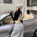 性感后镂空露背短版上衣
