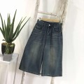 Vintage high waist denim cropped trousers
