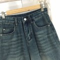 Vintage high waist denim cropped trousers
