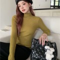 High collar slim fit knit top