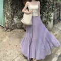 Loose A-line cake long skirt