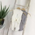 Half turtleneck knitted hollow slit top