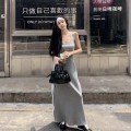 韩系休闲收腰A字连身裙