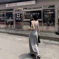 韩系休闲收腰A字连身裙