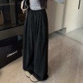 慵懒风休闲针织阔腿长裤