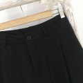 High-waisted wide-leg draped suit trousers