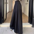 High-waisted wide-leg draped suit trousers