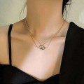 Titanium steel double link necklace